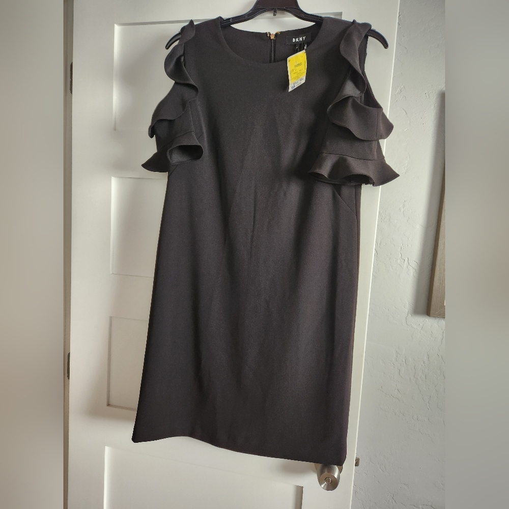 DKNY Ruffle Sleeve Smock Dress NWT